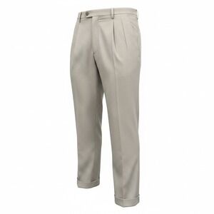 Haggar Mens E-CLO Stria Pleated Classic Fit Dress Pants Stone 42x30 NWT
